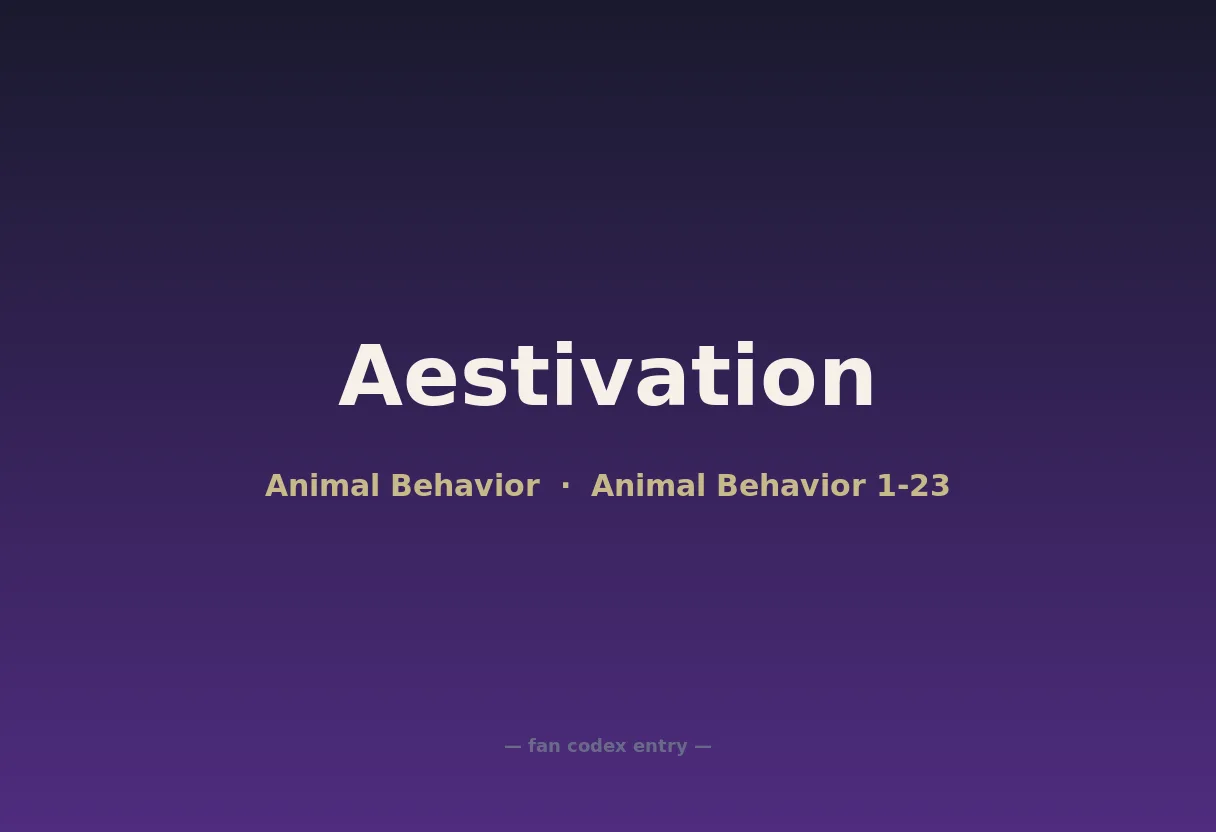 Aestivation
