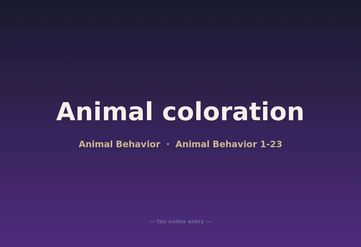 Animal coloration