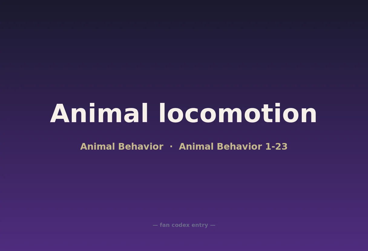 Animal locomotion