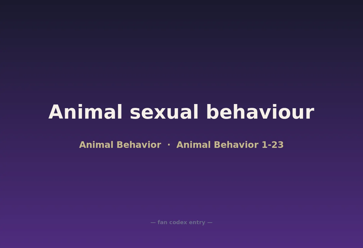 Animal sexual behaviour