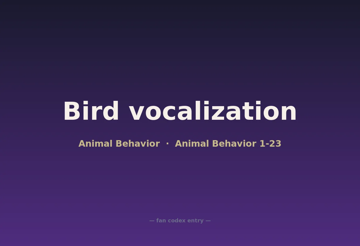 Bird vocalization