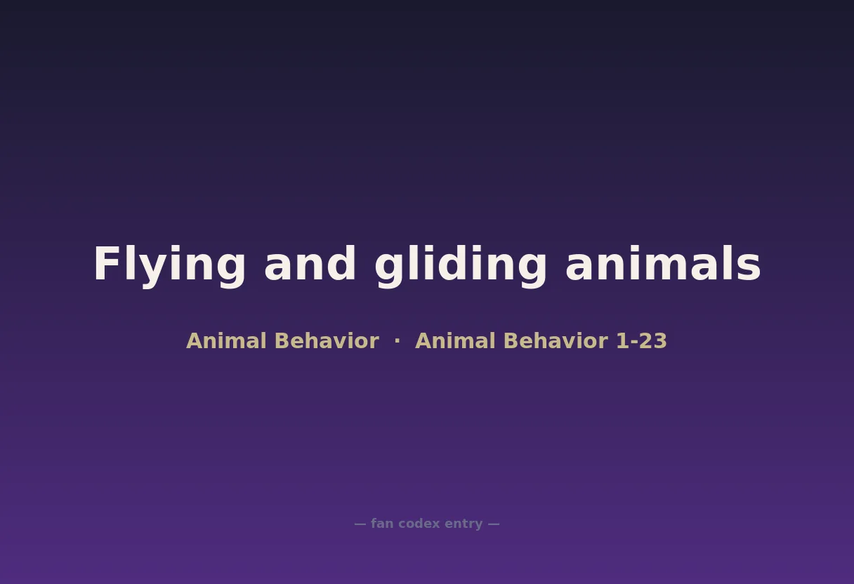 Flying and gliding animals