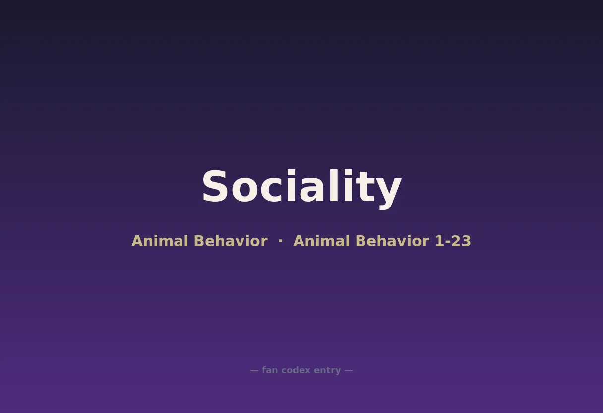 Sociality